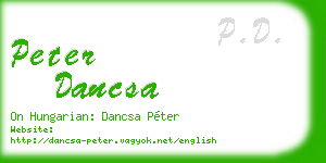 peter dancsa business card