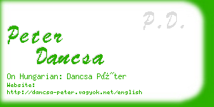 peter dancsa business card